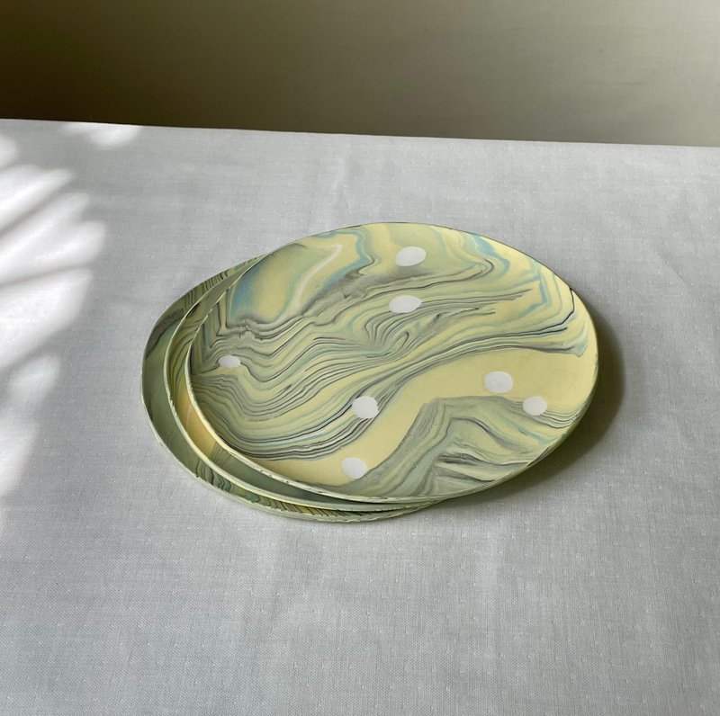 满月绞胎平盘 - 浅碟/小碟子 - 瓷 