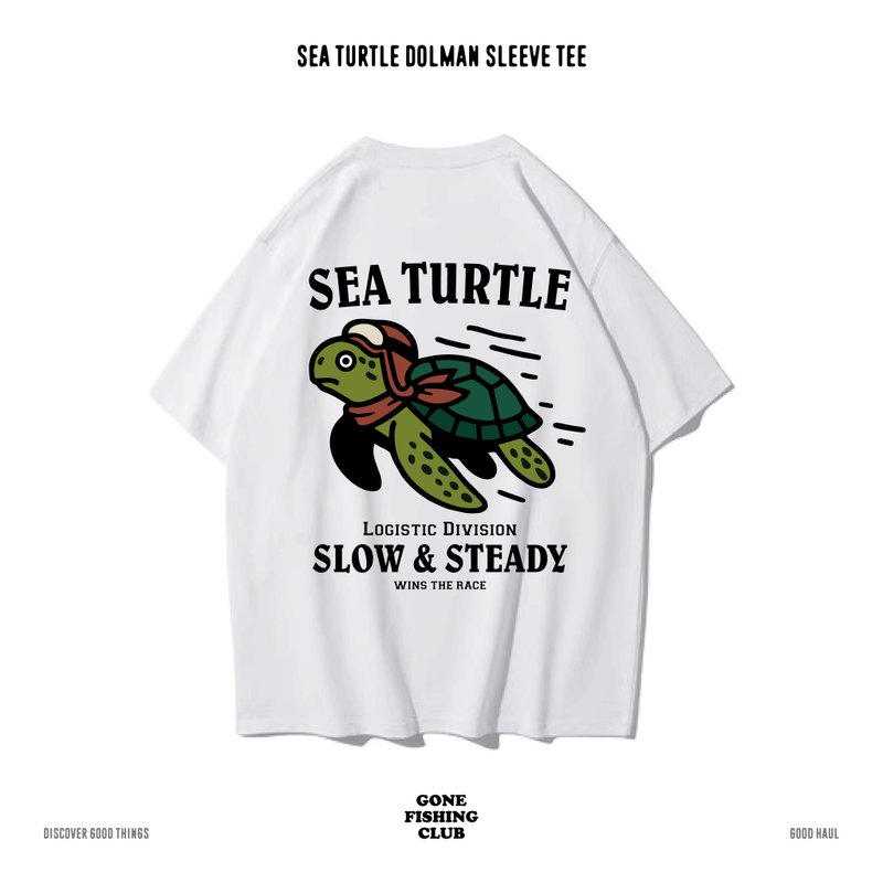 SEA TURTLE 海龟 中性短袖T恤 8色男女同款 - 男装上衣/T 恤 - 棉．麻 白色