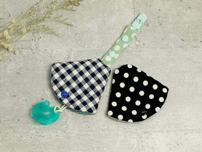 二合一奶嘴夹│奶嘴防尘套+奶嘴链  2+1组 :::撞色系列A - 奶瓶/奶嘴 - 棉．麻 多色