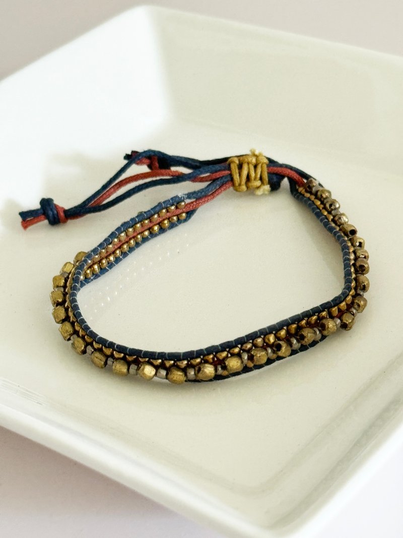 印度黄铜珠子手链 - 手链/手环 - 铜/黄铜 金色