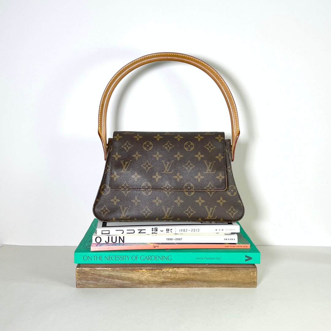 LV looping bag啡色老花皮革侧肩孭背单肩包手袋古董袋 日出中古 - 手提包/手提袋 - 真皮 咖啡色
