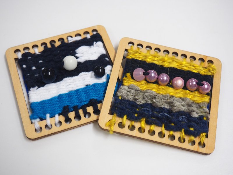 迷你织布小框材料包 - 编织/刺绣/羊毛毡/裁缝 - 棉．麻 多色