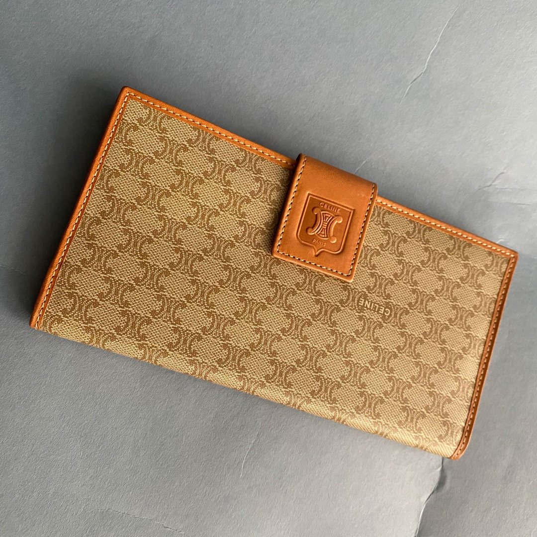中古Celine赛琳│古着│钱包│短银包│短夹│零钱包│卡片套 - 皮夹/钱包 - 真皮 咖啡色