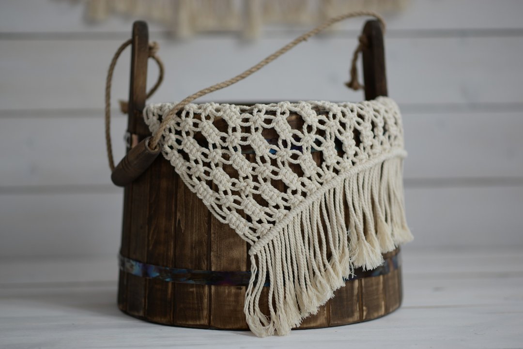 Newborn props, Macrame rug,  Newborn photography  Newborn boho props Macrame mat - 其他 - 绣线 白色