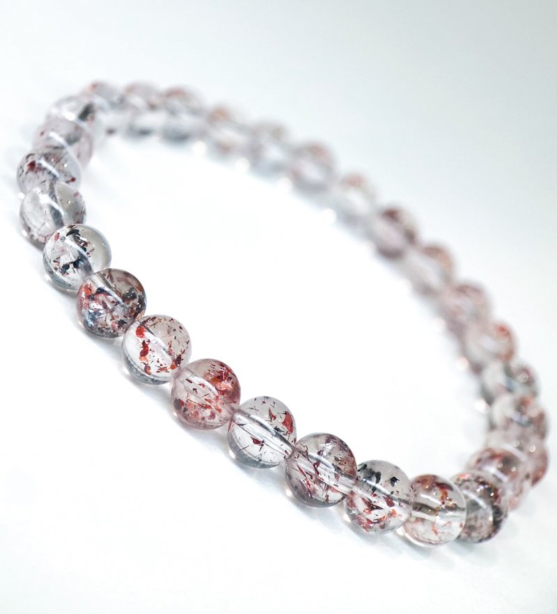 超七金草莓水晶 黑红云母 手串 6mm 手链手串 招桃花+旺事业+辟邪 - 手链/手环 - 水晶 