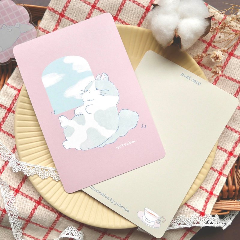 明信片 滚滚猫咪 - 卡片/明信片 - 纸 粉红色