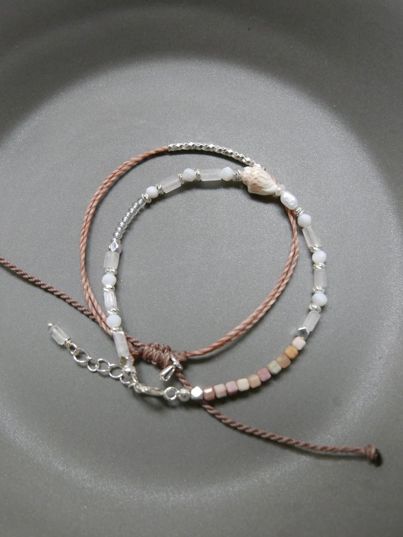 听海小贝壳手链套组 - 手链/手环 - 其他材质 粉红色