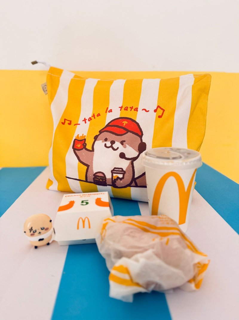 Shine原创可爱麦麦水獭购物袋可折叠 - 手提包/手提袋 - 棉．麻 