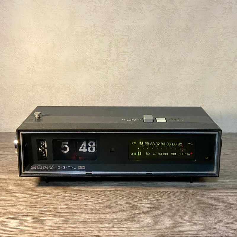 70年代 Sony 古道具 收音机翻页钟 - 时钟/闹钟 - 其他材质 黑色