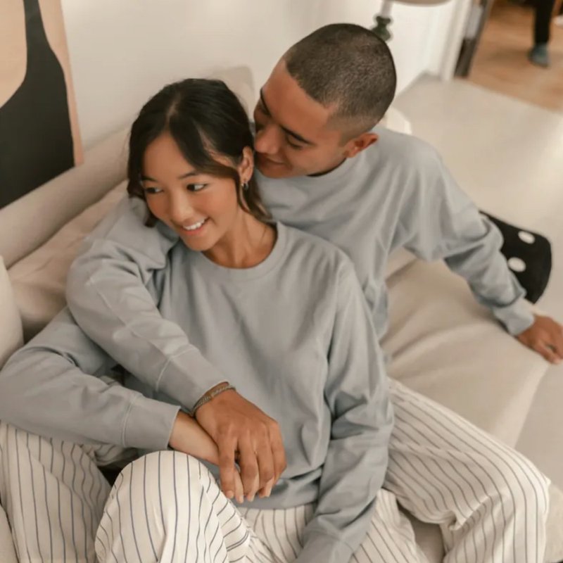 370g 重磅纯棉毛卫衣-烟雾蓝男女皆可穿 - 中性连帽卫衣/T 恤 - 其他材质 蓝色