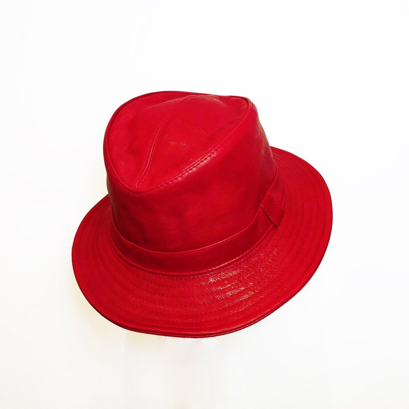 手染宽帽沿绅士帽 - 帽子 - 真皮 咖啡色