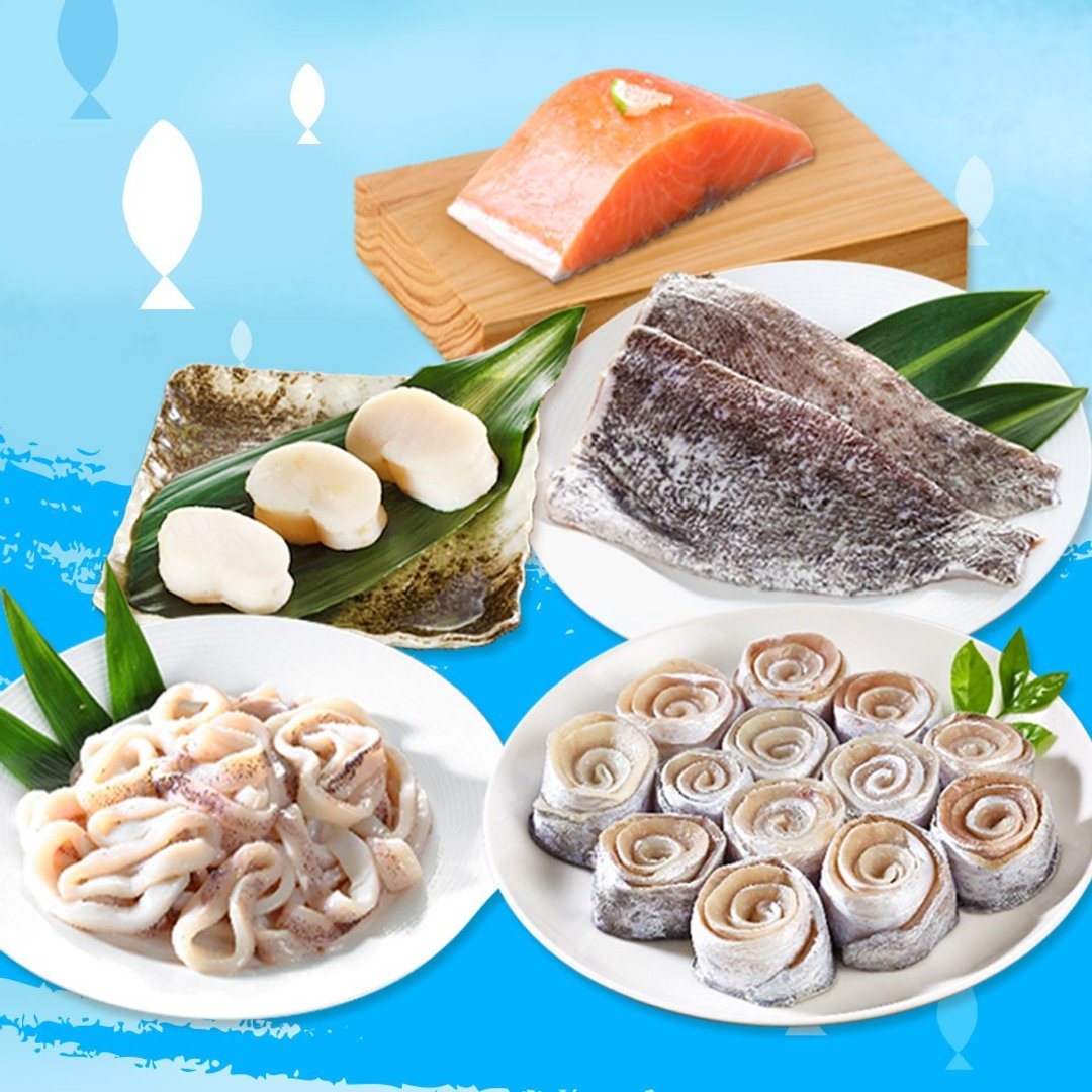 【恋恋蚵仔寮】懒人最爱无刺海鲜食材(鱿鱼、石斑鱼、干贝、鲑鱼) - 其他 - 其他材质 多色