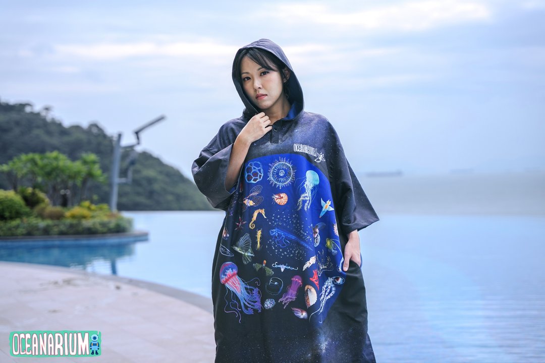 黑水微生物斗篷快干毛巾 - 女装运动衣 - 其他人造纤维 黑色