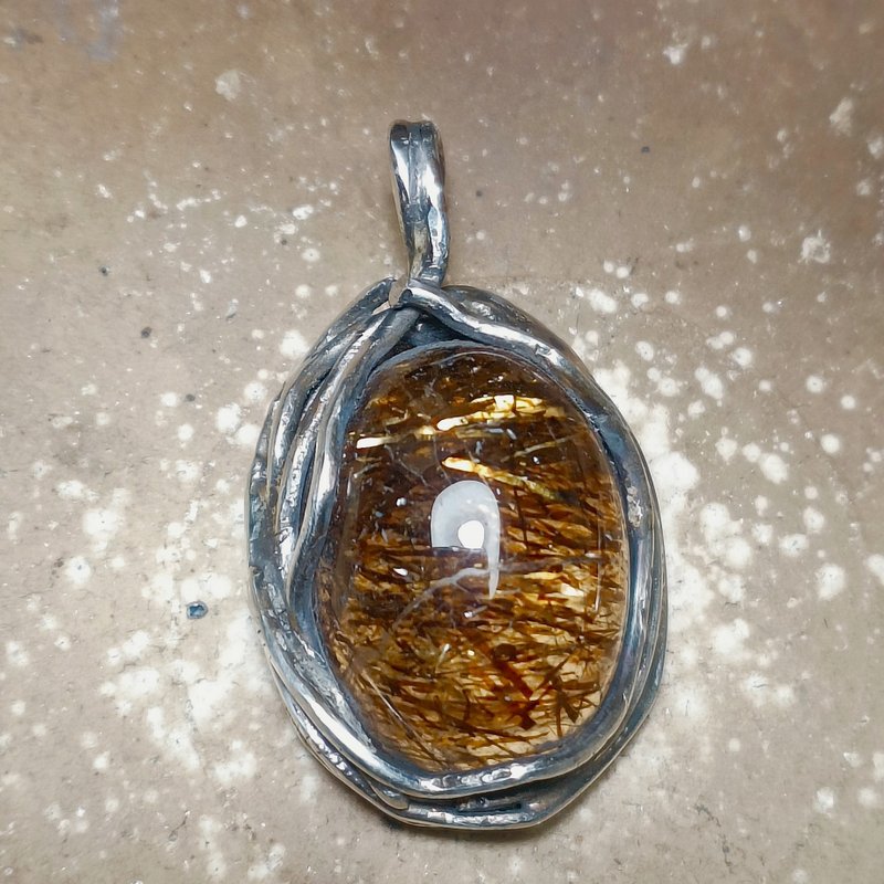 黑金超银吊墬 - 项链 - 宝石 金色