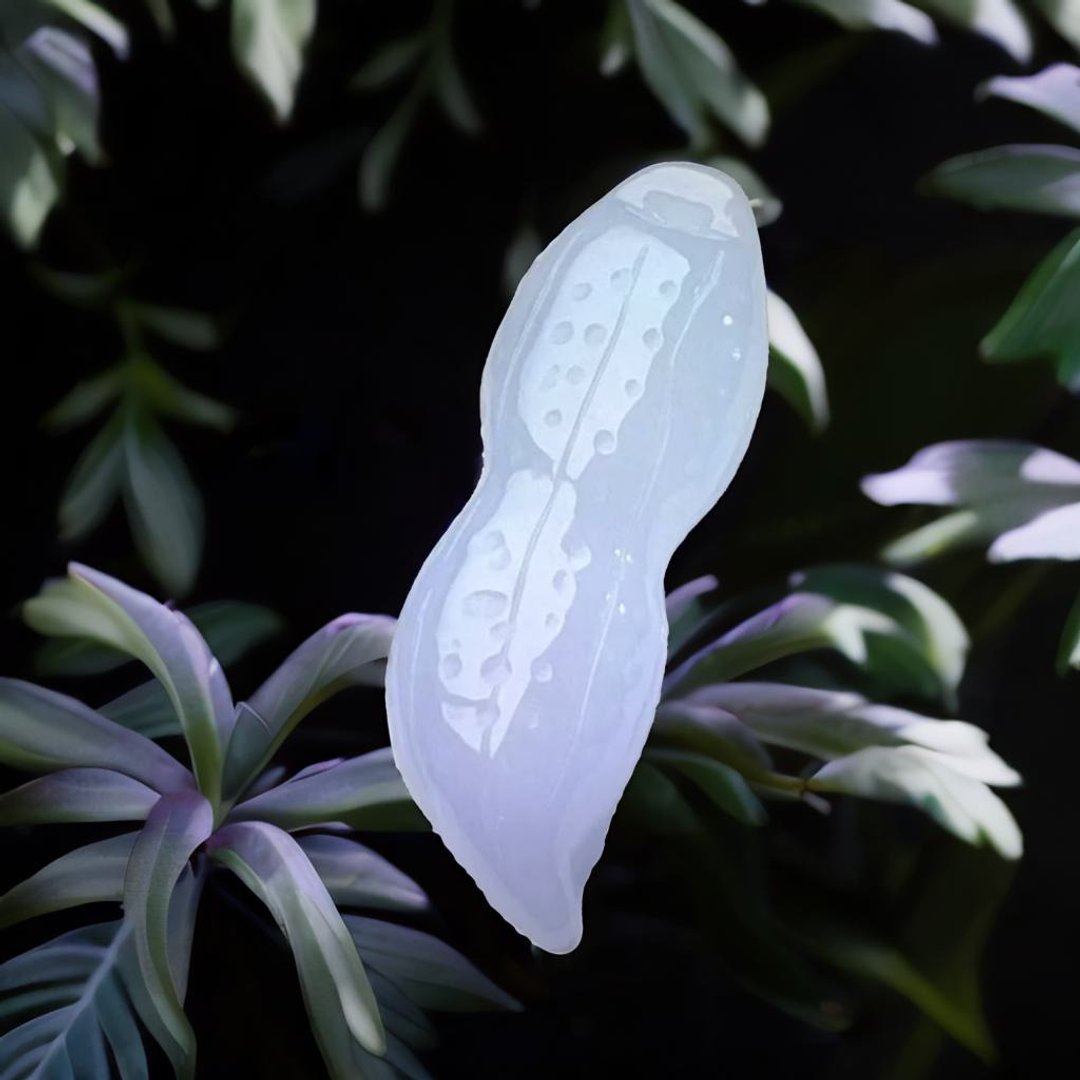 【好事花生】冰种紫罗兰翡翠花生 | 天然缅甸玉翡翠A货 | 送礼 - 吊饰 - 玉石 紫色