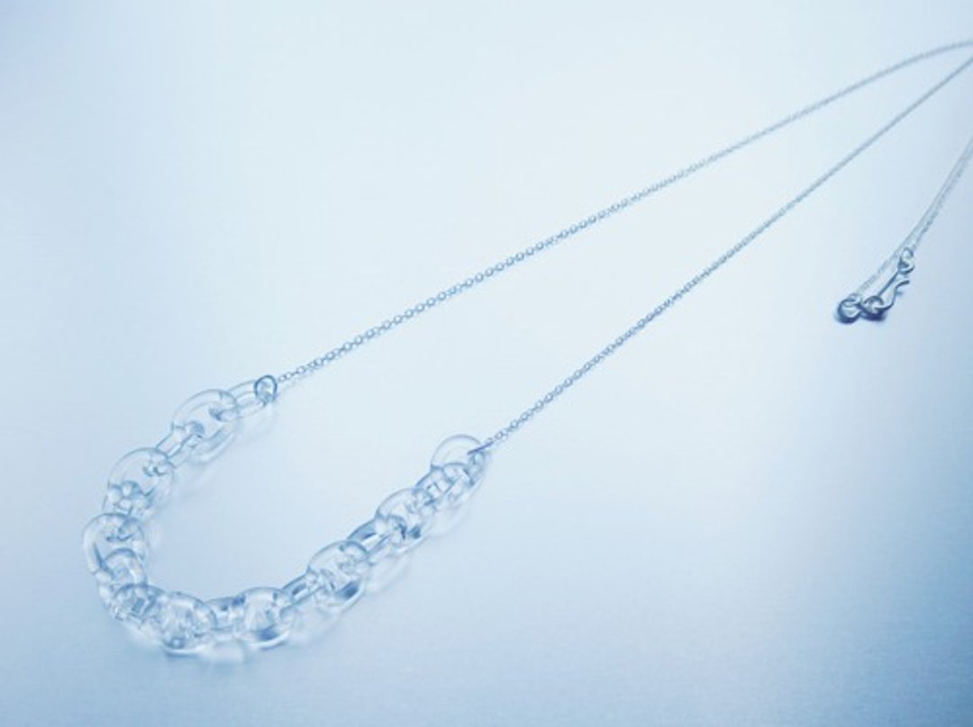 Round Chain Necklace SV - 项链 - 玻璃 透明