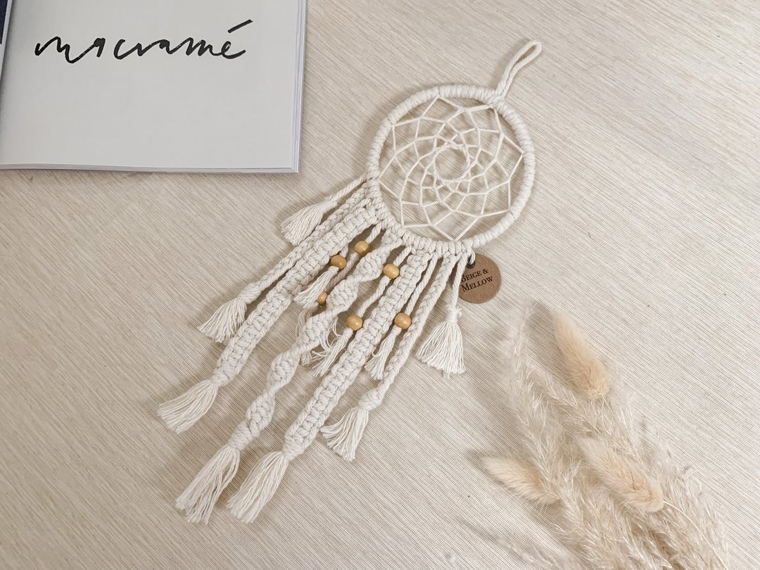 Macrame 编织壁挂 捕梦网 - 墙贴/壁贴 - 棉．麻 白色