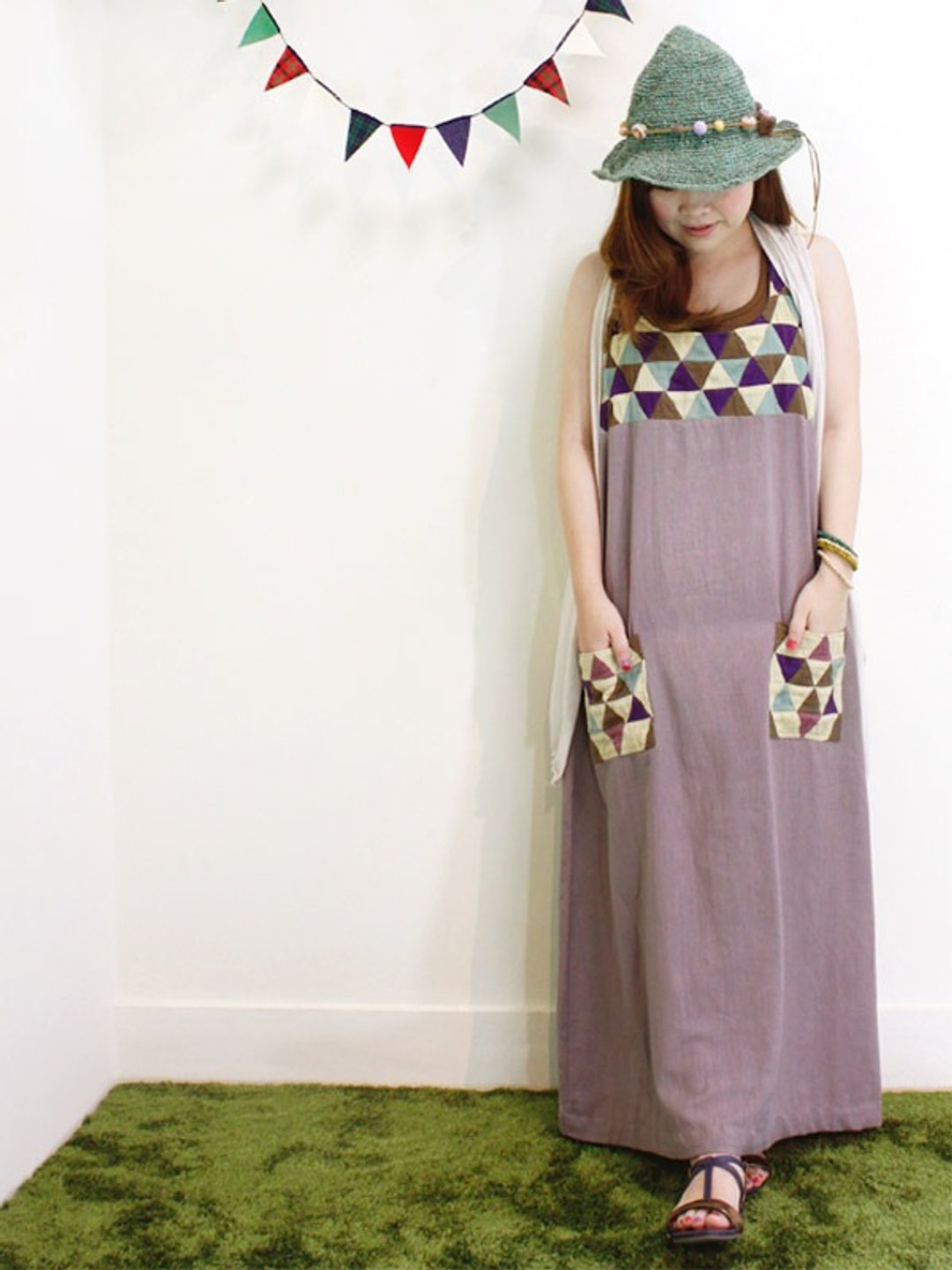 ☆ Hammock ☆ 彡 Maxi One Piece of the Sun and the Starry Sky - 洋装/连衣裙 - 棉．麻 绿色