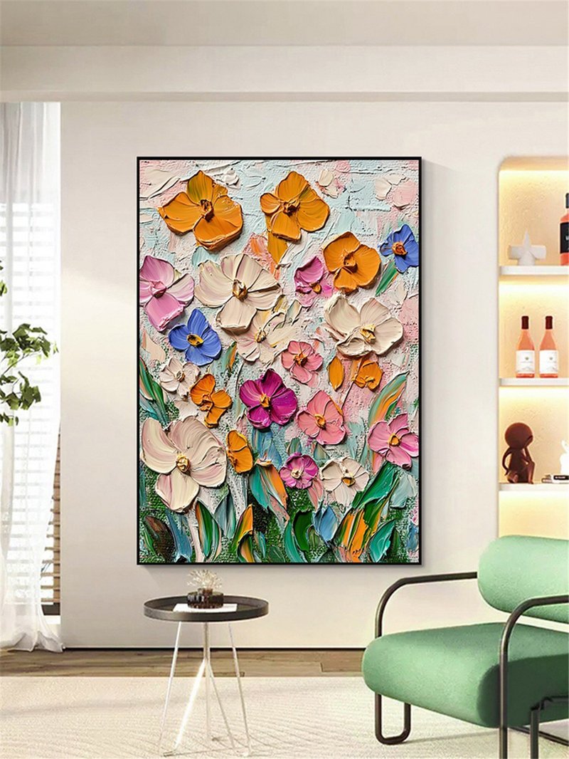 夏花 手绘油画/抽象/原创商品/装饰画/挂画/客厅/走廊/沙发画 - 海报/装饰画/版画 - 亚麻 多色