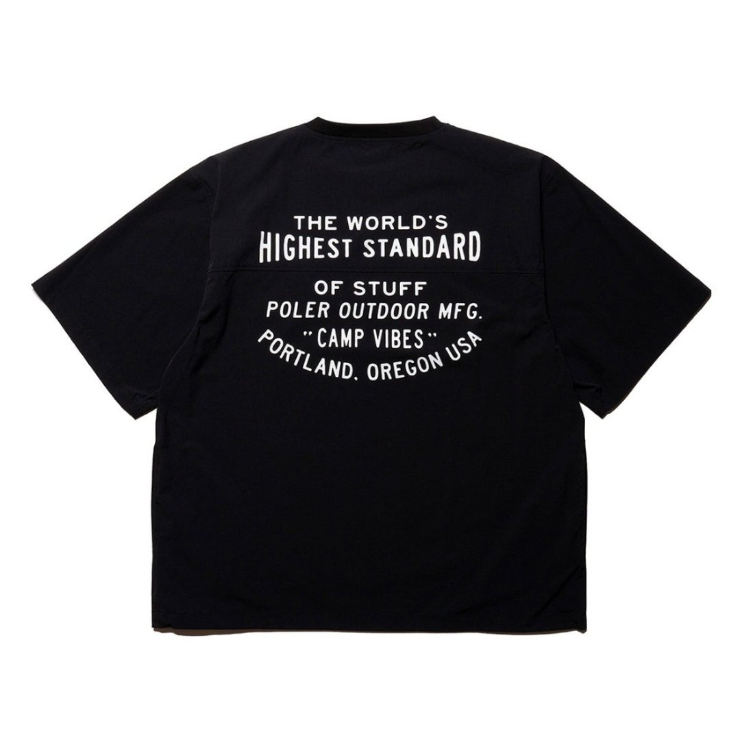 日本限定 POLER STRETCH RIP NYLON BAGGY 尼龙休闲上衣 / 黑色 - 男装上衣/T 恤 - 棉 黑色