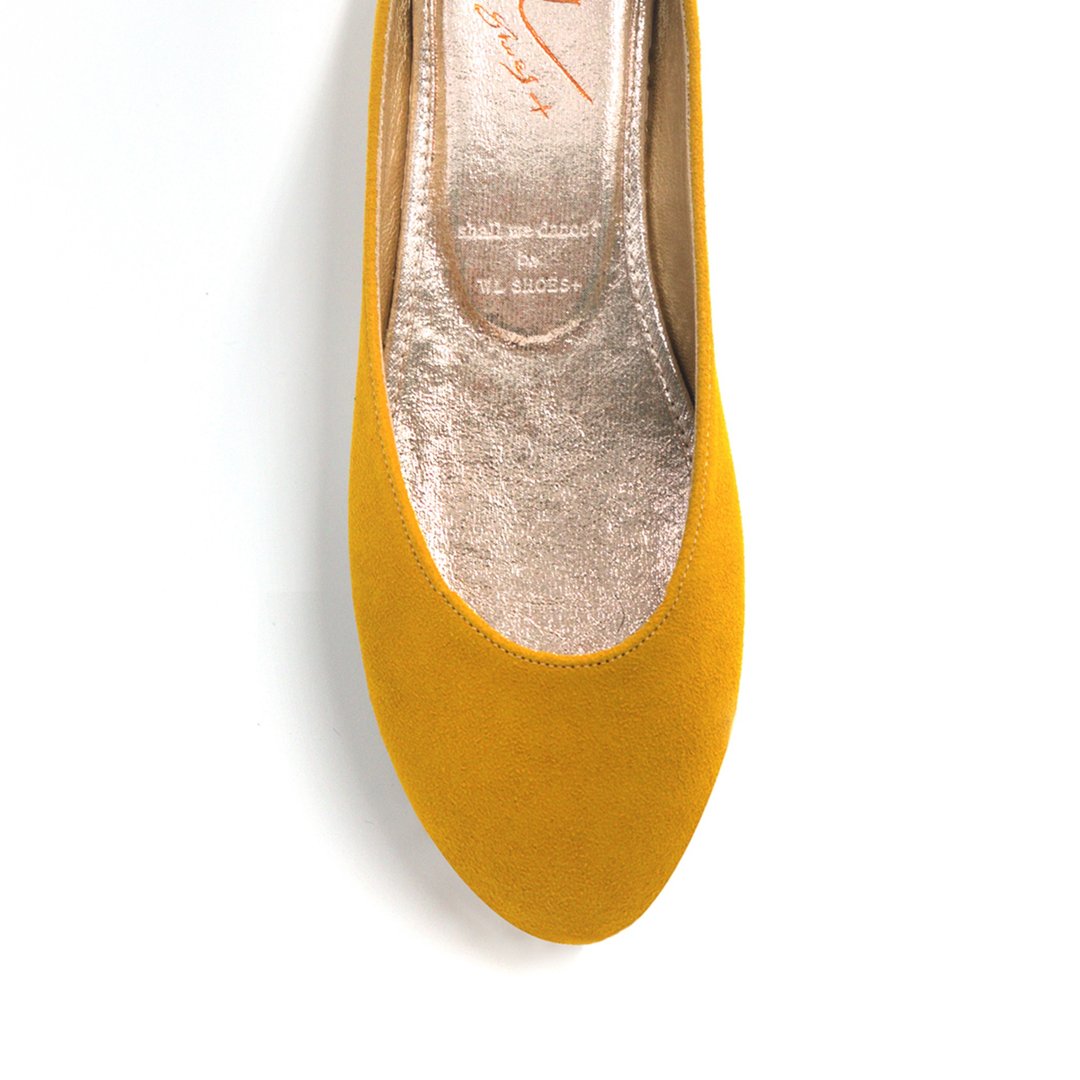 Leá Spicy Mustard (芥末黄) Flats 基本版 | WL - 芭蕾鞋/娃娃鞋 - 真皮 金色