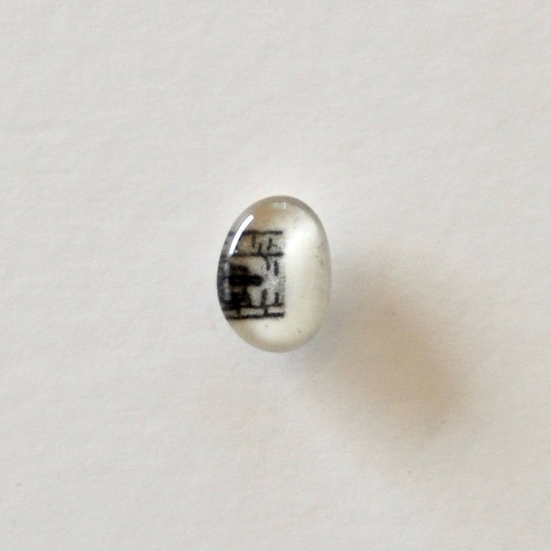 铜版画碎片别针 #0025 - 胸针 - 树脂 白色