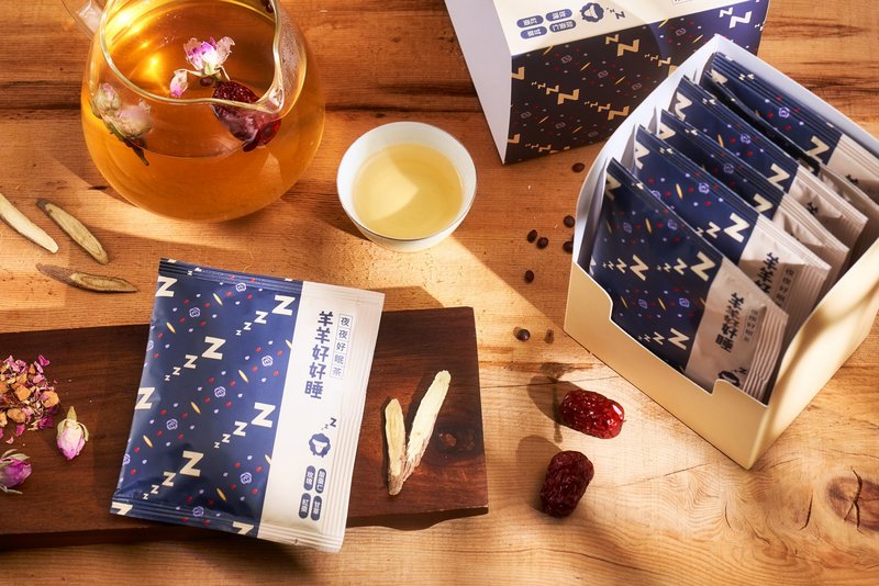 【享嘉】羊羊好好睡|无糖 无咖啡因 汉方茶|酸枣仁 玫瑰 帮助入睡 - 茶 - 植物．花 蓝色