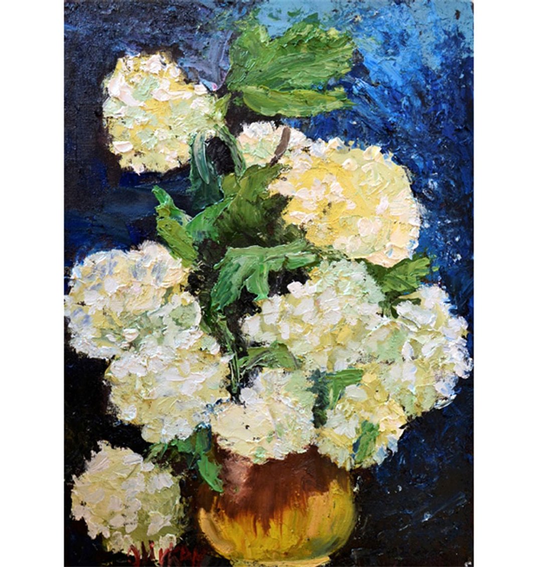 绣球花艺术原创花卉绘画白色绣球花艺术品 - 海报/装饰画/版画 - 其他材质 白色