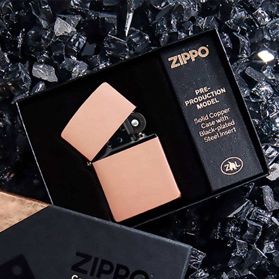 【ZIPPO官方旗舰店】纯铜拉丝黑色内胆防风打火机 48107 - 其他 - 铜/黄铜 金色
