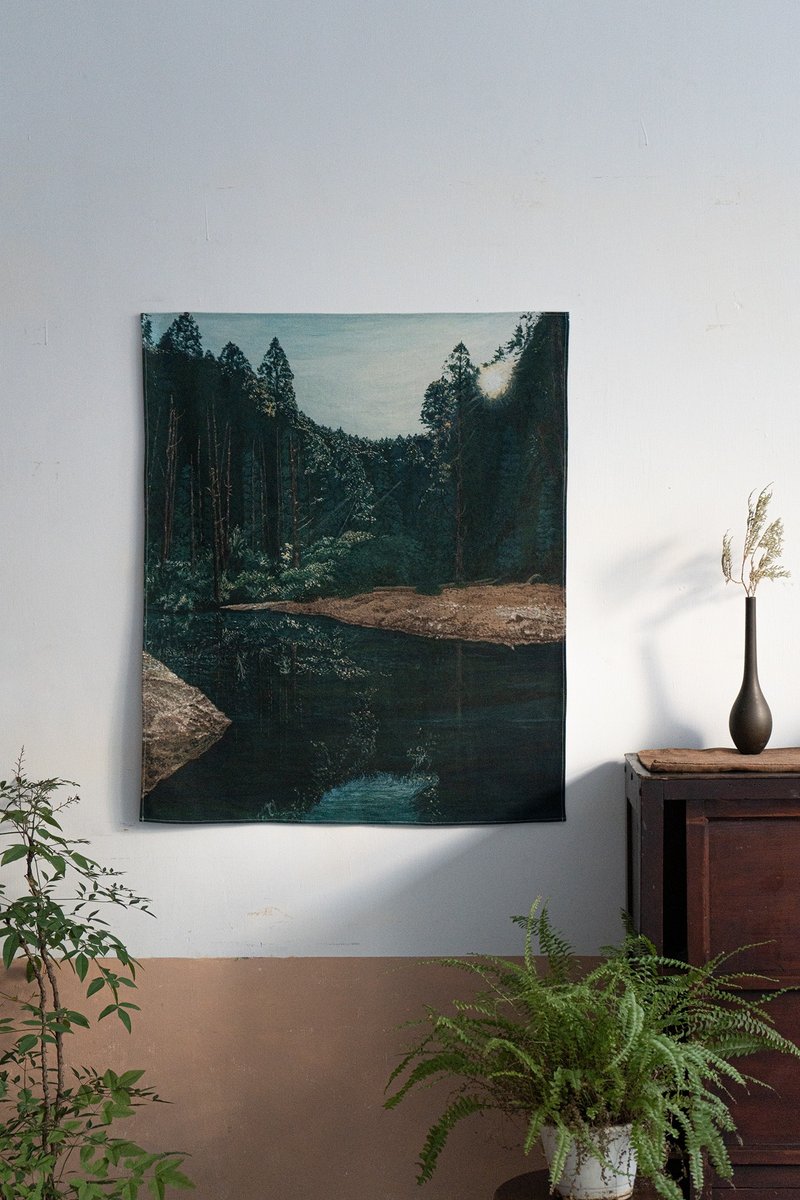台湾山挂布 - 水漾森林 70 x 83 cm - 海报/装饰画/版画 - 棉．麻 绿色