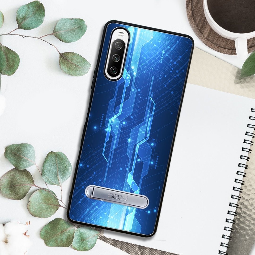 Sony Xperia 10 IV 减震立架手机壳-科技-量子传输 - 手机壳/手机套 - 其他材质 多色