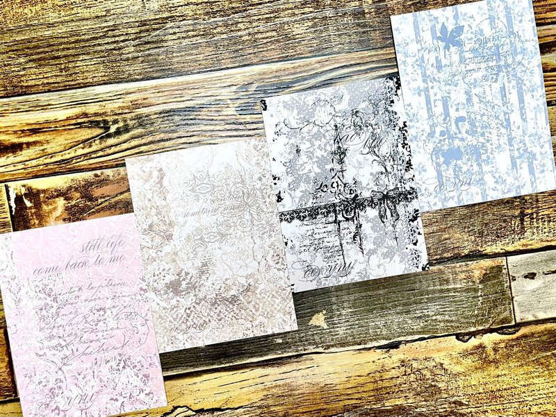 (大型艺术Memo纸组｜4款各25张｜共100张) romantic grunge background - 贴纸 - 纸 多色