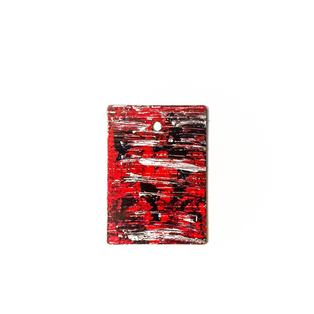手绘抽象艺术环保木牌吊饰 Abstract Wood Art _The Accident - 吊饰 - 环保材料 红色