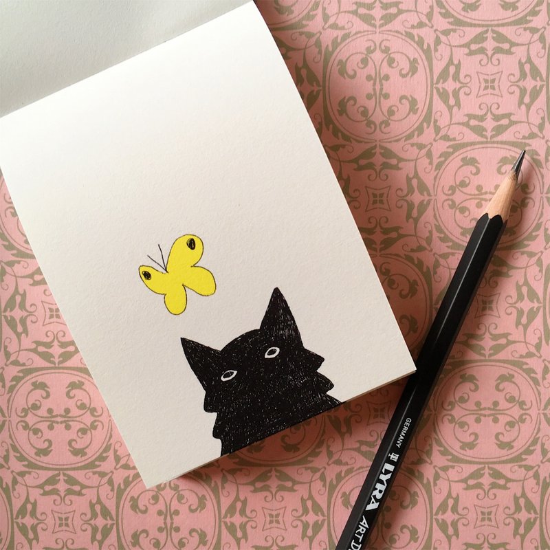 Flipbook memo pad  The Cat and Butterfly - 笔记本/手帐 - 纸 粉红色