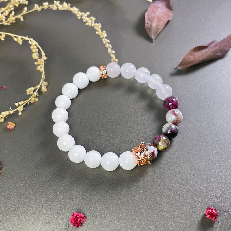 公爵Prinz | 女爵梅花碧玺x玉髓手链_水晶天然矿石【愿望实现】 - 手链/手环 - 水晶 紫色