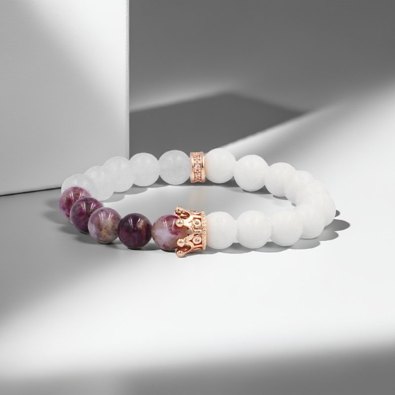 公爵Prinz | 女爵梅花碧玺x玉髓手链_水晶天然矿石【愿望实现】 - 手链/手环 - 水晶 紫色