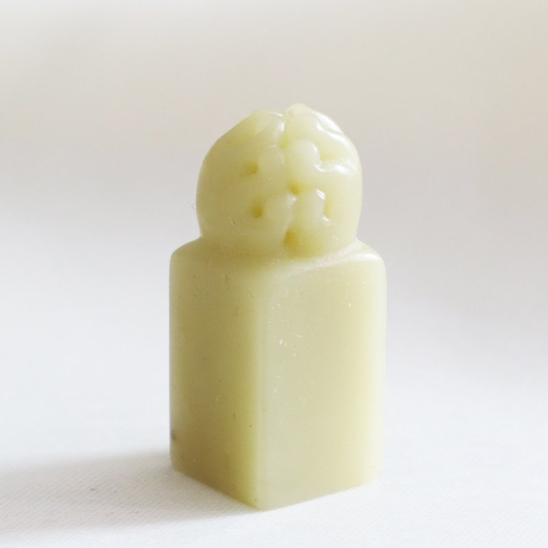 印章姓名客制印泥文房阿弥陀佛青田佛手祈福钮小方章15mm - 印章/印台 - 石头 绿色