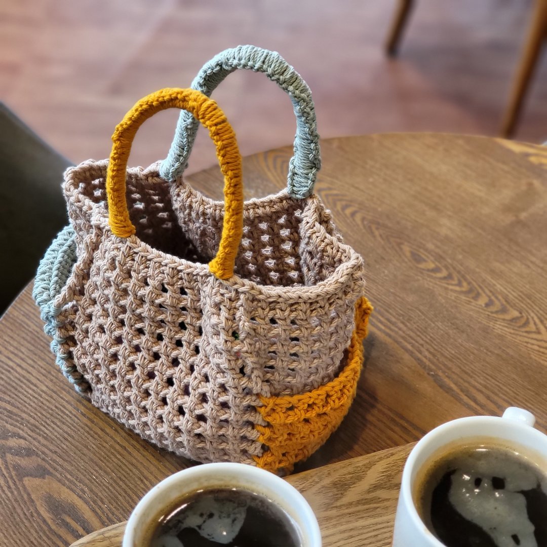 Multi pocket bag 多口袋包 / 手工钩针编织包 - 手提包/手提袋 - 棉 