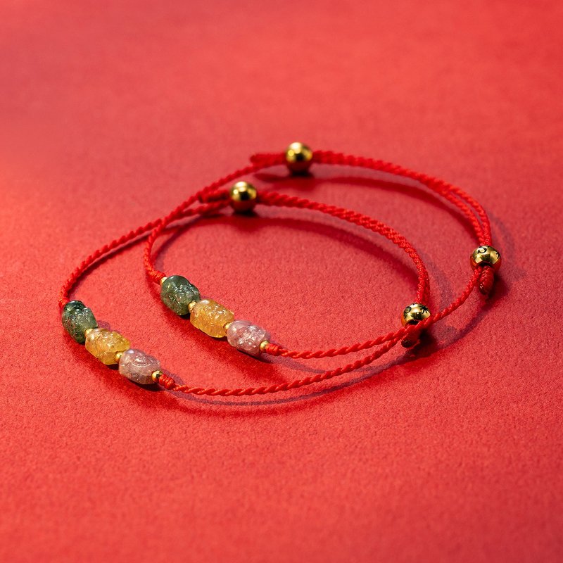 碧玺貔貅蜡线手环 D25007 - 手链/手环 - 其他材质 多色