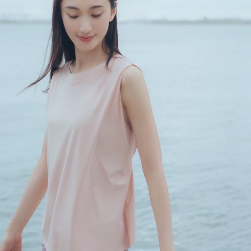 【MACACA】爱她柔软罩衫 - BIE1535 粉桔 - 女装运动衣 - 棉．麻 粉红色