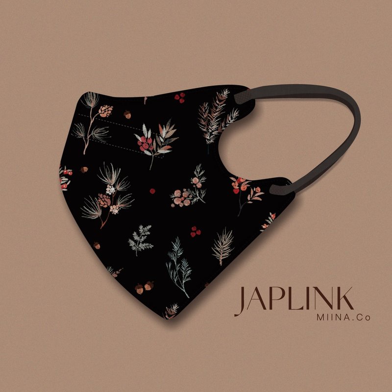 【标准】JAPLINK HEPA 高科技水驻极 立体医疗口罩- 北欧圣诞-黑 - 口罩 - 聚酯纤维 黑色