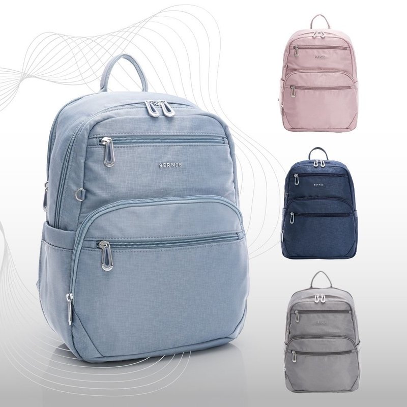 背后包 尼龙系列 烁星RFID机能后背包 浅蓝色 多色可选 BNE25008 - 后背包/双肩包 - 尼龙 蓝色