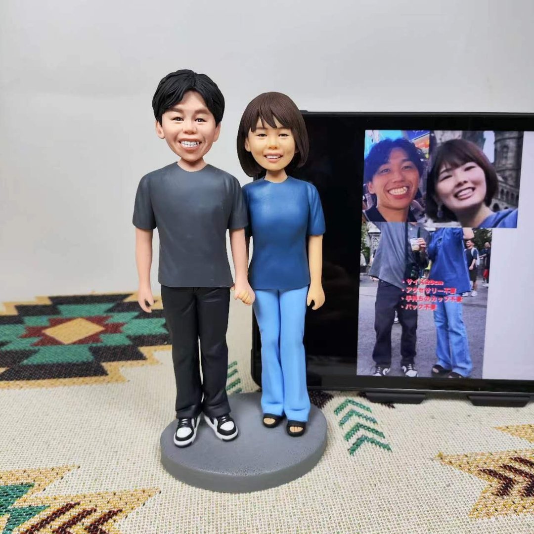 客制化人物公仔 结婚 周年纪念 礼物 订制 3D人偶 人像画 似颜绘 - 玩偶/公仔 - 粘土 多色