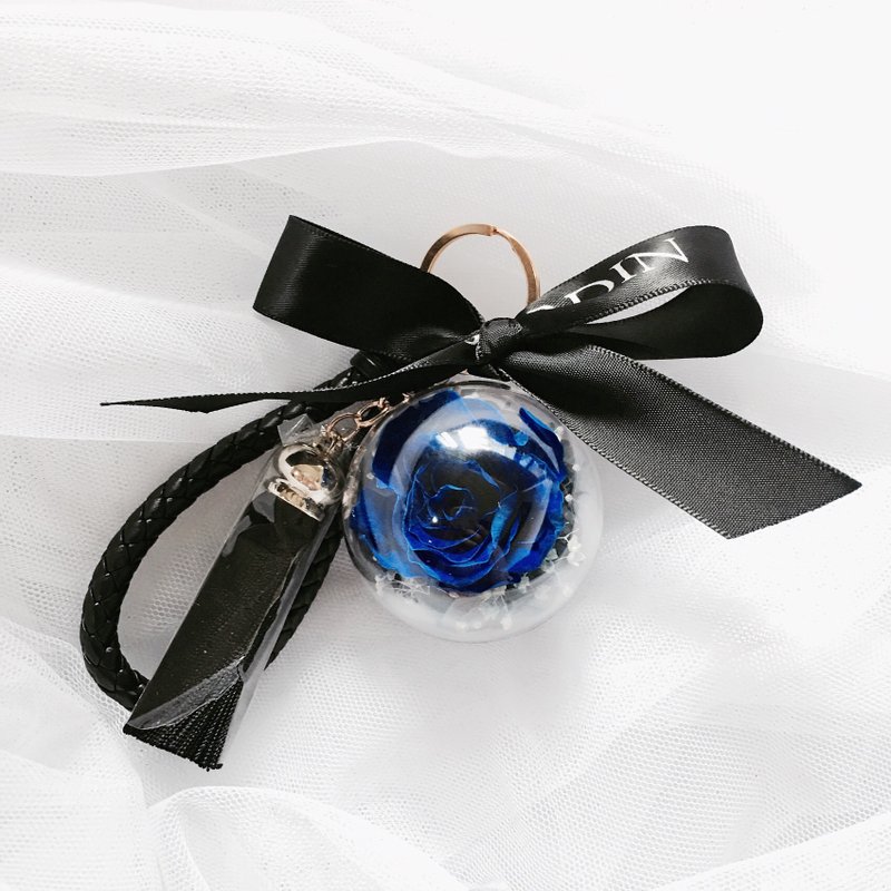 Le Jardin 暗黑宝蓝永生玫瑰钥匙圈 / 生日礼物 情人节 - 植栽/盆栽 - 植物．花 