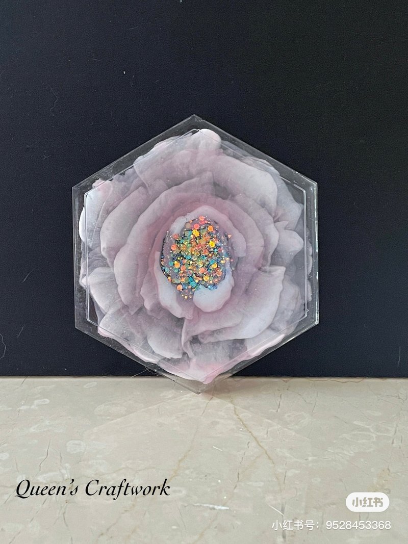 奥芃思美学 3D花卉手作杯垫 - 摆饰 - 树脂 粉红色