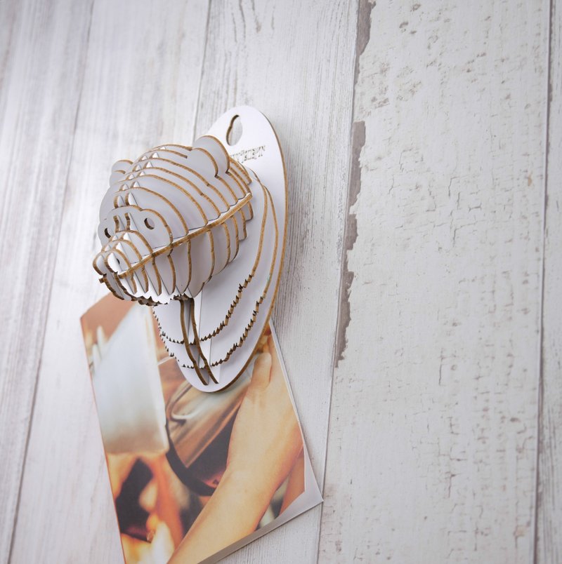 熊 头 挂饰 DIY手作 3D居家摆饰 白色 - 墙贴/壁贴 - 纸 白色