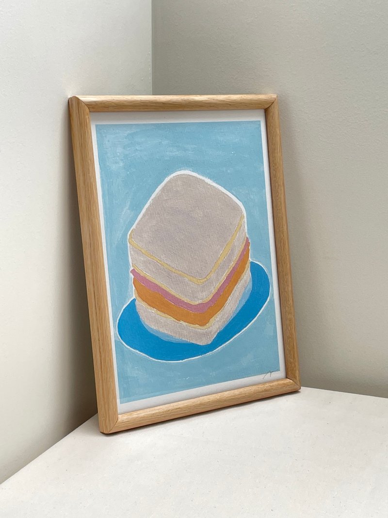 火腿蛋三文治 A4原创手绘印刷绘图 | 挂画 | 限量 | 装饰画 - 海报/装饰画/版画 - 纸 绿色