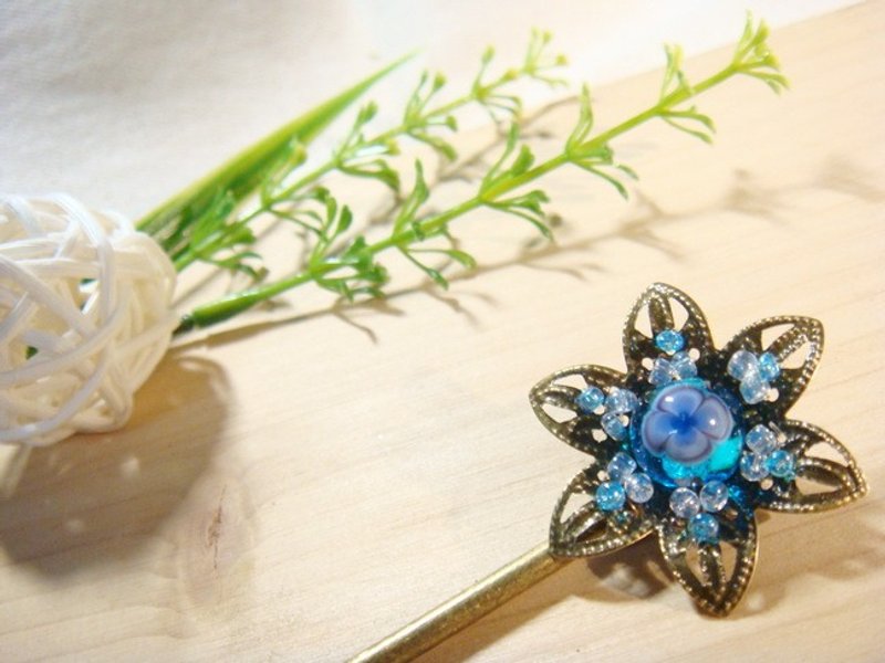 柚子林琉璃 - 流星 - 琉璃 发簪 (单面簪) - 发饰 - 玻璃 多色