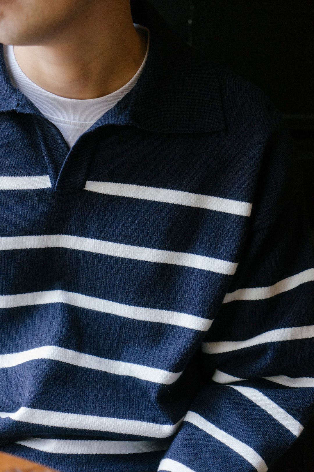 KNIT 秋冬親膚面料 V領套頭針織衫 基本款翻領條紋毛衣 Cityboy - 男装针织衫/毛衣 - 其他人造纤维 多色