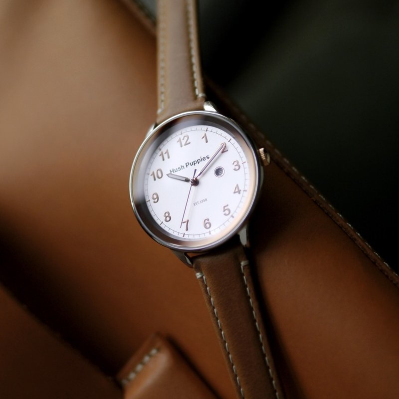Hush Puppies  经典怀旧休闲女表(HP3909)-银白 - 女表 - 不锈钢 白色